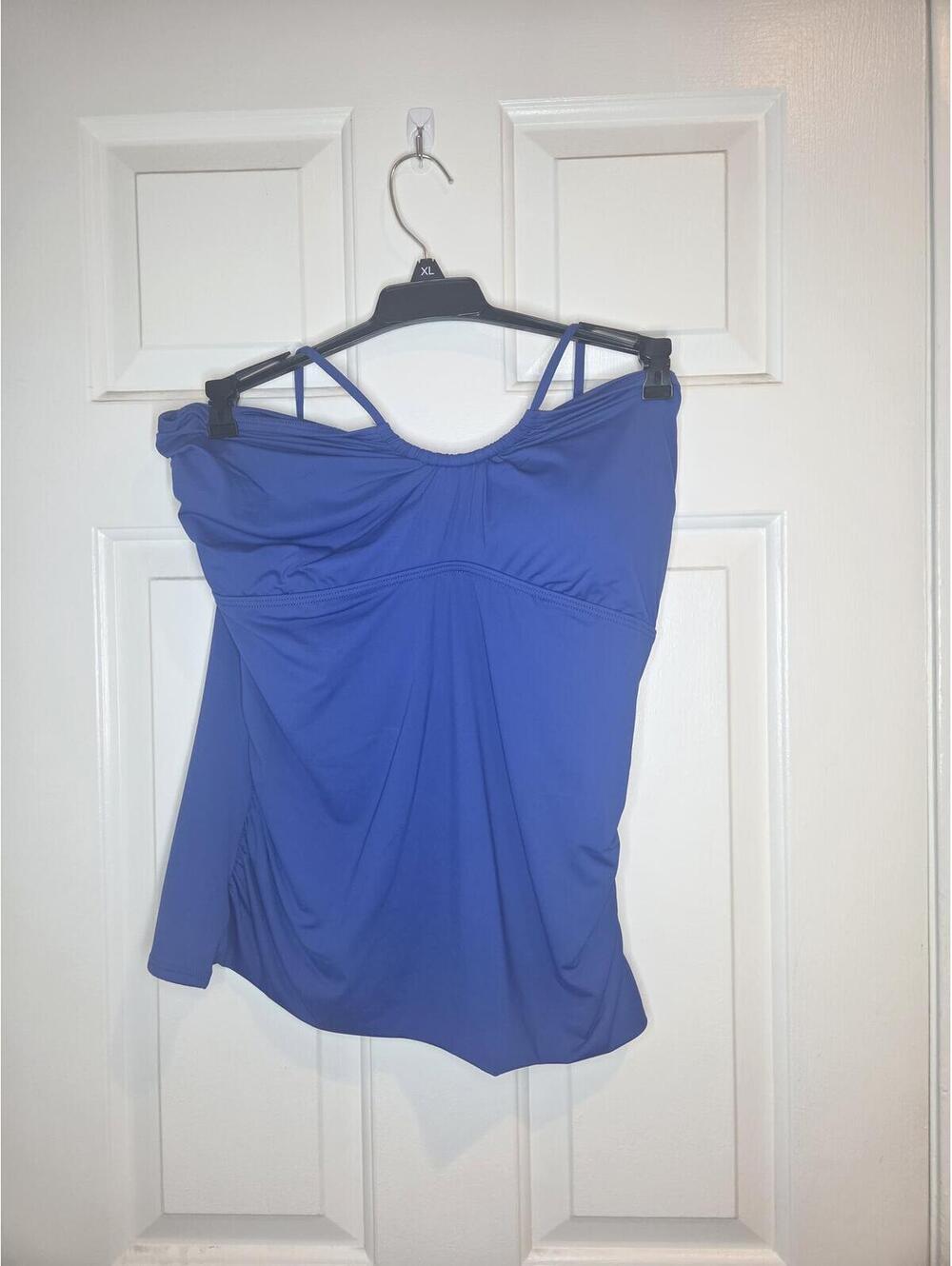 Michael Kors Royal Blue Ruched Swim Top Size XL New With Tags